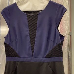 Navy and black dress.